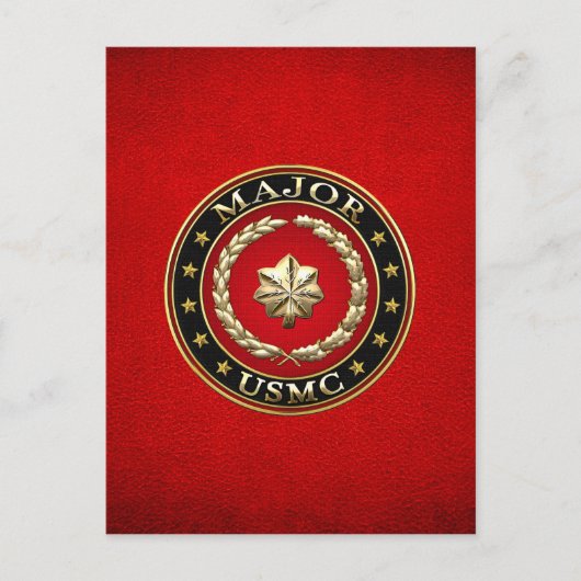 Amerikaanse mariniers: Majoor (USMC Maj) [3D] Briefkaart (Voorkant)