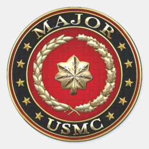 Amerikaanse mariniers: Majoor (USMC Maj) [3D] Ronde Sticker
