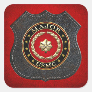 Amerikaanse mariniers: Majoor (USMC Maj) [3D] Vierkante Sticker
