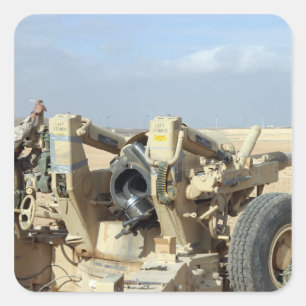 Amerikaanse mariniers maken zich klaar om een heks vierkante sticker