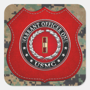 Amerikaanse mariniers: Ordonnateur 1 (USMC WO-1) [ Vierkante Sticker