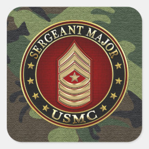 Amerikaanse mariniers: Sergeant-majoor (USMC SgtMa Vierkante Sticker
