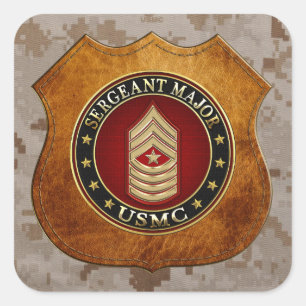 Amerikaanse mariniers: Sergeant-majoor (USMC SgtMa Vierkante Sticker