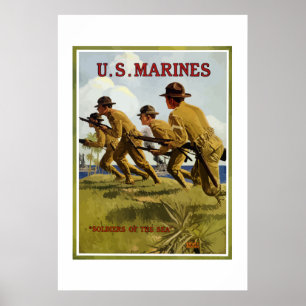 Amerikaanse mariniers — soldaten van het Zee Poster