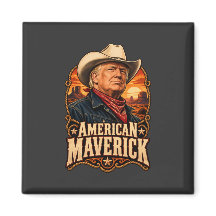 Amerikaanse Maverick Western Portret Vierkant