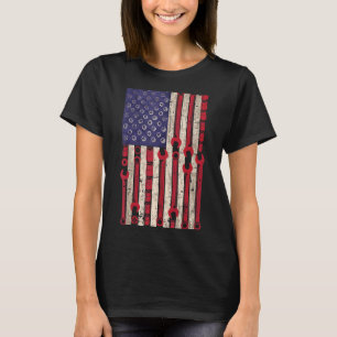 Amerikaanse Mechanische Vlag 4 juli Patriottische T-shirt