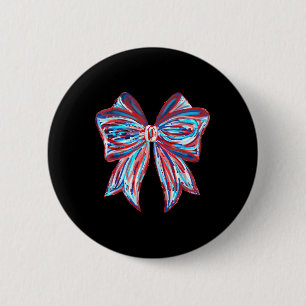 Amerikaanse Meisjesachtige 4 juli Amerikaanse Vlag Ronde Button 5,7 Cm