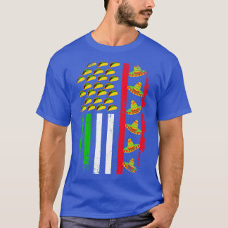 Amerikaanse Mexicaan met sombrero en taco T-shirt