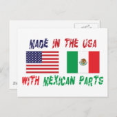 Amerikaanse Mexicaanse Amerikaan Briefkaart (Voorkant / Achterkant)