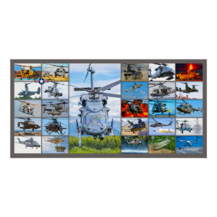 AMERIKAANSE MILITAIRE ROTORCRAFT "MONTAGE" PERFECT POSTER