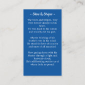 Amerikaanse militaire veteraan van de vlag Funeral Contactkaartje (Achterkant)