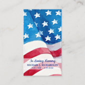 Amerikaanse militaire veteraan van de vlag Funeral Contactkaartje (Voorkant)