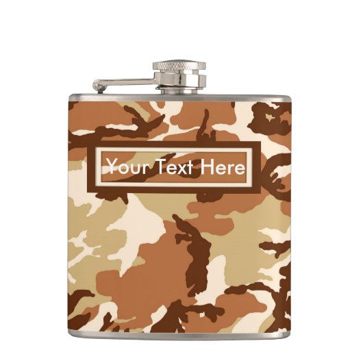 Amerikaanse militaire woestijnzandcamouflage 6 oz heupfles (Voorkant)