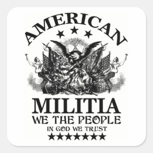 Amerikaanse militie vierkante sticker