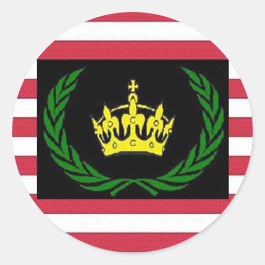 Amerikaanse Monarchistische Partij Logo Ronde Sticker (Voorkant)