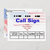 Amerikaanse morse-code en Waterverf-vlaggen QSL-ka Briefkaart (Voorkant / Achterkant)