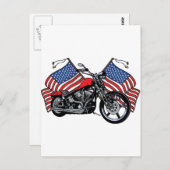 Amerikaanse motorfiets briefkaart (Voorkant / Achterkant)