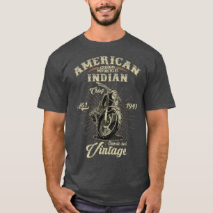 -Amerikaanse motorfiets Indiaan voor de oude motor T-shirt