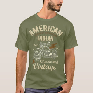 -Amerikaanse motorfiets Indiaas voor oud T-shirt