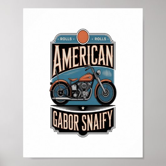 Amerikaanse Motorfiets  Poster (Voorkant)
