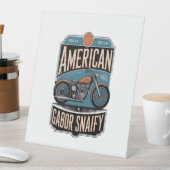 Amerikaanse Motorfiets  Reclamebord Met Voetstuk (Insitu)