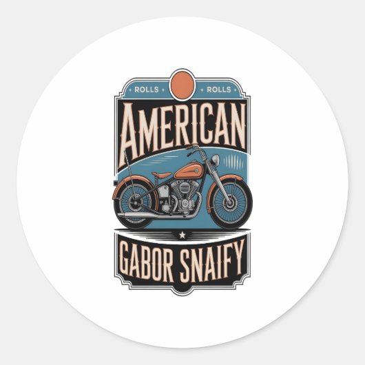 Amerikaanse Motorfiets Ronde Sticker (Voorkant)