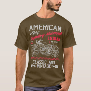 -Amerikaanse motorfietsen Indische oude fietsers T-shirt