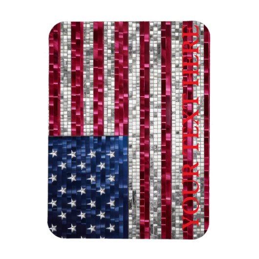 Amerikaanse mozaïekvlag magneet (Verticaal)