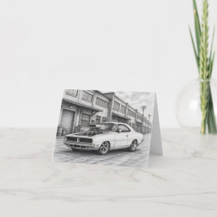 Amerikaanse Muscle Car Wenskaart Bedankkaart