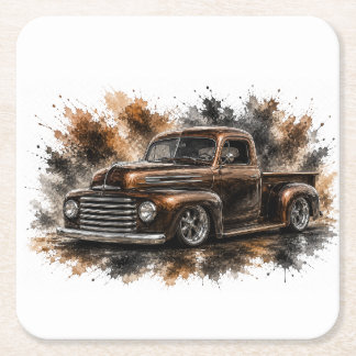Amerikaanse Muscle Cars Papier Coasters Vierkante Kartonnen Onderzetter