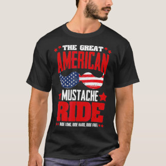 Amerikaanse Mustache Ride 4 juli Patriotic Beard T-shirt