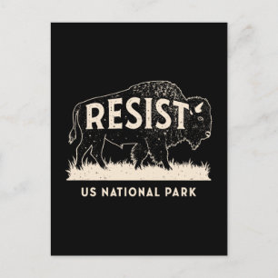 Amerikaanse National Park Resist Service Bison Buf Feestdagenkaart