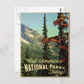 Amerikaanse nationale parken briefkaart (Voorkant / Achterkant)