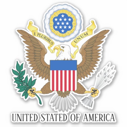 Amerikaanse nationale wapenschild sticker (Voorkant)