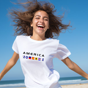 Amerikaanse Nautical Maritime Sailing Flags T-shirt