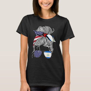 Amerikaanse Nicaraguaanse patriot Flag Women Girl  T-shirt