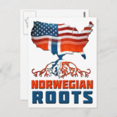 Amerikaanse Noorse wortels Briefkaart (Voorkant / Achterkant)