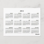 Amerikaanse Northwest Calendar Card Briefkaart (Achterkant)