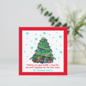 Amerikaanse Oekraïense kerstboom Feestdagenkaart (Staand voorkant)