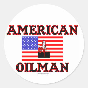 Amerikaanse olieman, olieveld Sticker, olieplatfor Ronde Sticker