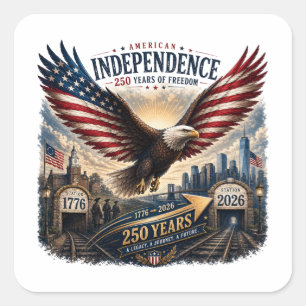 Amerikaanse Onafhankelijkheid 250 Jaar Vrijheid Ad Vierkante Sticker