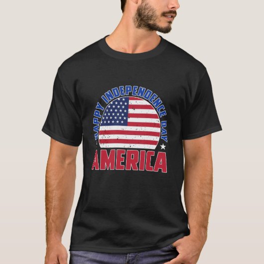 Amerikaanse onafhankelijkheidsdag 4 juli t-shirt (Voorkant)