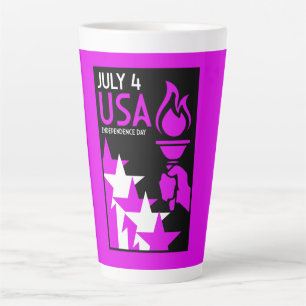 Amerikaanse Onafhankelijkheidsdag Latte Mok