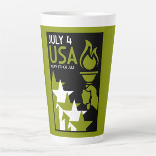 Amerikaanse Onafhankelijkheidsdag Latte Mok