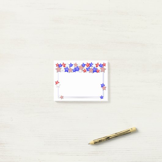 Amerikaanse Onafhankelijkheidsdag Patriottische St Post-it® Notes (Op bureau)