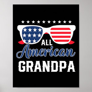 Amerikaanse opa 4th van juli USA Sungles Mannen Gi Poster
