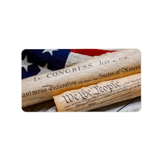 Amerikaanse oprichtingsdocumenten etiket (Voorkant)