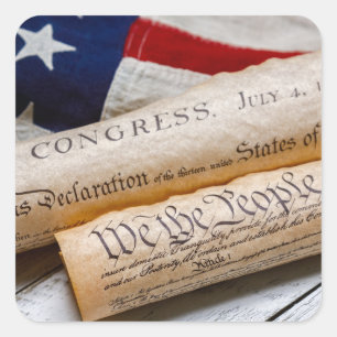 Amerikaanse oprichtingsdocumenten vierkante sticker