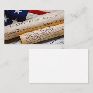 Amerikaanse oprichtingsdocumenten visitekaartje