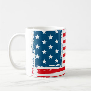 Amerikaanse overhemd met vlag Grunge Koffiemok